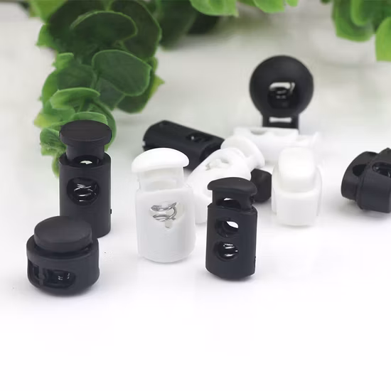 Fechaduras de cabo personalizadas de fábrica, travas de alternância de parada de mola, trava de cabo de fixação de mola de plástico para capuzes, cordão de cordão