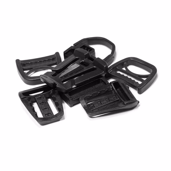 Fivela de liberação lateral por atacado, ajustador de gancho giratório, anel D, hardware de coleira para animais de estimação