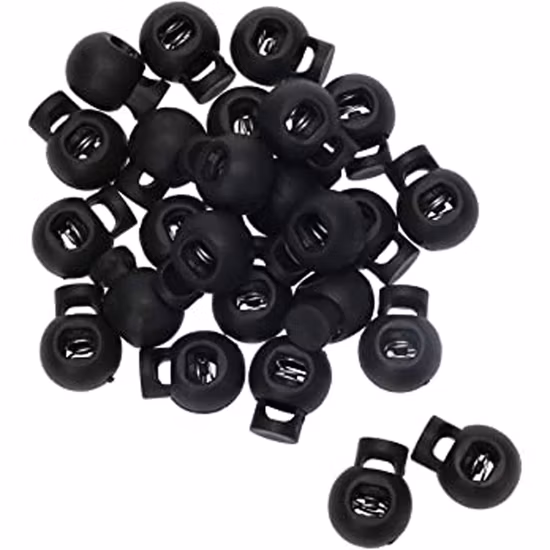 Mola elástica cordão clipe de corda termina redonda bola forma cabo fechaduras plástico alternar único furo